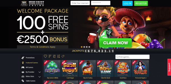 Bonus Codes Of Vegas Crest Casino